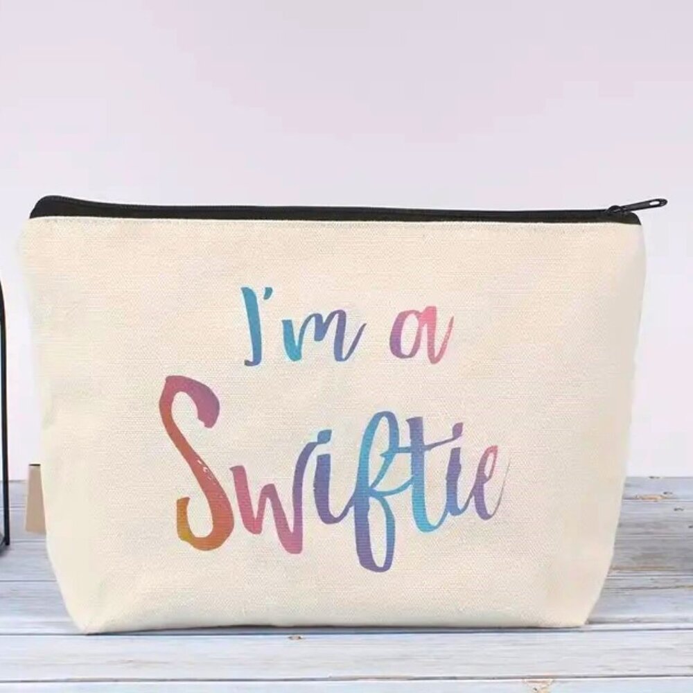 Cosmetic Bag Makeup I'm Swiftie Taylor Swift Fan Pouch Travel Storage Music NEW